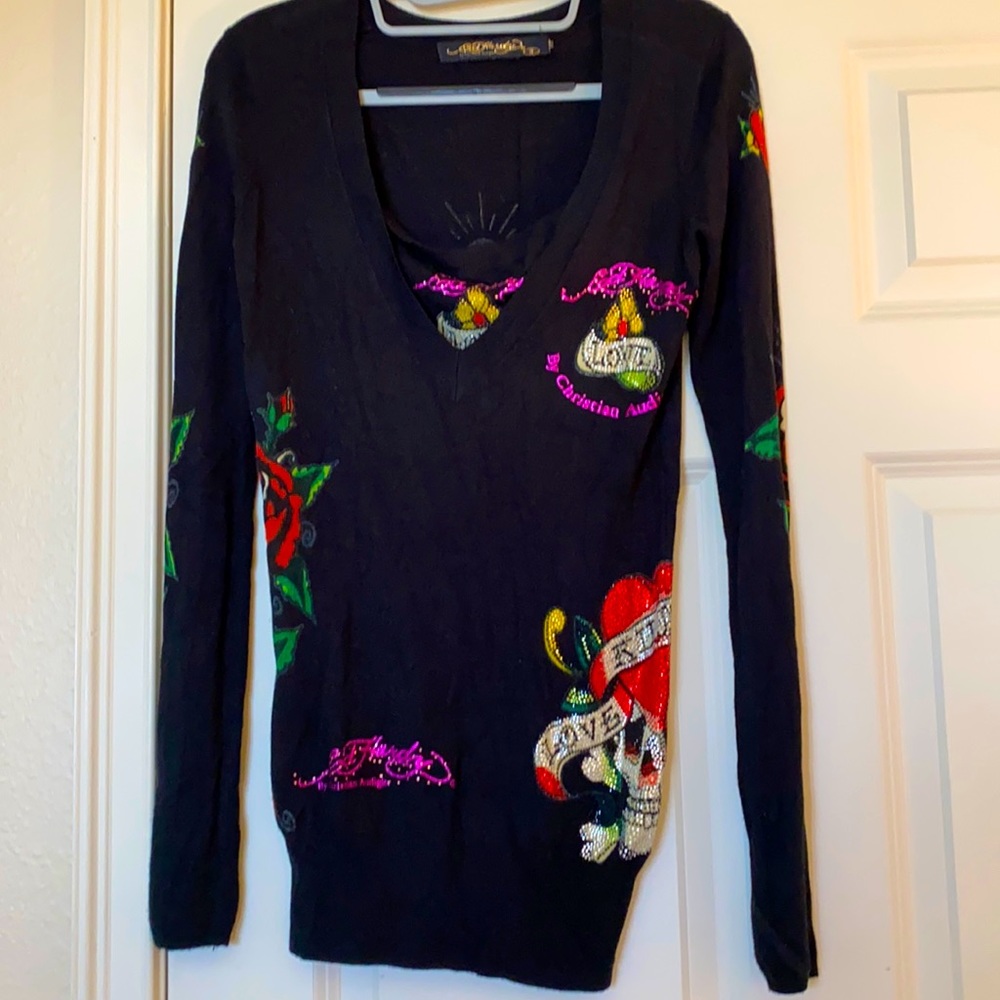 Ed Hardy by Christian Audigier sweater with tunic